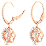 Una drop earrings, Clover, Pink, Rose gold-tone plated - Swarovski, 5516477