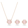 Parure Una, Tailles variées, Trèfle à quatre feuilles, Rose, Placage de ton or rosé - Swarovski, 5516488