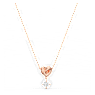 Lifelong Heart pendant, White, Rose gold-tone plated - Swarovski, 5516542