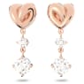 Lifelong Heart Oorhangers, Hart, Wit, Roségoudkleurige toplaag - Swarovski, 5517942
