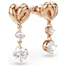 Orecchini pendenti Lifelong Heart, Cuore, Bianchi, Placcato color oro rosa - Swarovski, 5517942