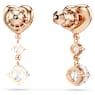 Lifelong Heart drop earrings, Heart, White, Rose gold-tone plated - Swarovski, 5517942
