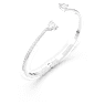 Mesmera Attract bangle, Heart, White, Rhodium plated - Swarovski, 5518814