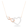 Swarovski Infinity nyaklánc, Végtelenség és szív, Fehér, Kevertfém-felület - Swarovski, 5518865