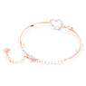 Swarovski Infinity bangle, Infinity and heart, White, Mixed metal finish - Swarovski, 5518869