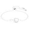 Βραχιόλι Swarovski Infinity, Άπειρο και καρδιά, Λευκό, Επιμετάλλωση ροδίου - Swarovski, 5524421