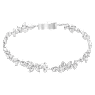 Diapason bracelet, Mixed cuts, White, Rhodium plated - Swarovski, 5528190