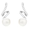 Visací náušnice Gabriella, Bílá, Pokoveno rhodiem - Swarovski, 5528447