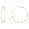 Sommerset hoop earrings, White, Rose gold-tone plated - Swarovski, 5528459