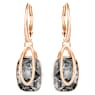 Holding drop earrings, Gray, Rose gold-tone plated - Swarovski, 5528488