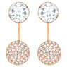 Forward ต่างหูทรงแจ็คเก็ต, เจียระไนทรงกลม, ขาว, เคลือบโทนสีโรสโกลด์ - Swarovski, 5528490
