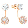 Forward ต่างหูทรงแจ็คเก็ต, เจียระไนทรงกลม, ขาว, เคลือบโทนสีโรสโกลด์ - Swarovski, 5528490