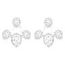 Latisha earring jackets, Pear cut, White, Rhodium plated - Swarovski, 5528494
