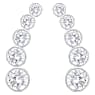 Harley ear cuffs, Round cut, White, Rhodium plated - Swarovski, 5528502