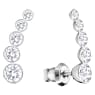 Harley ear cuffs, Round cut, White, Rhodium plated - Swarovski, 5528502