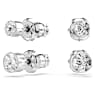 Clous d'oreilles Harley, Parure (2), Taille Rond, Blanches, Métal rhodié - Swarovski, 5528504