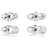 Clous d'oreilles Harley, Parure (2), Taille Rond, Blanches, Métal rhodié - Swarovski, 5528504