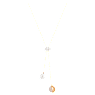 Forward Y necklace, White, Rose gold-tone plated - Swarovski, 5528924