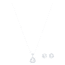 Begin 套裝, 三角形明亮式切割, 白色, 鍍白金色 - Swarovski, 5528938