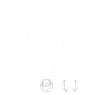 Free set, Wit, Rodium toplaag - Swarovski, 5528946