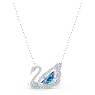 Dancing Swan สร้อยคอ, หงส์, น้ำเงิน, เคลือบโรเดียม - Swarovski, 5533397