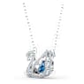 Dancing Swan สร้อยคอ, หงส์, น้ำเงิน, เคลือบโรเดียม - Swarovski, 5533397