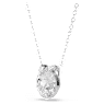 Bella V Anhänger, Rundschliff, Weiß, Rhodiniert - Swarovski, 5535526