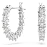 Vittore 후프 이어링, 라운드 컷, 화이트, 로듐 플래팅 - Swarovski, 5562126