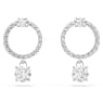 Attract karika fülbevaló, Körmetszéses, Fehér, Ródium bevonattal - Swarovski, 5563278