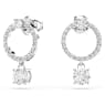 Attract karika fülbevaló, Körmetszéses, Fehér, Ródium bevonattal - Swarovski, 5563278