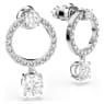 Attract karika fülbevaló, Körmetszéses, Fehér, Ródium bevonattal - Swarovski, 5563278