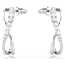 Hyperbola hoop earrings, White, Rhodium plated - Swarovski, 5563908