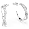Hyperbola hoop earrings, White, Rhodium plated - Swarovski, 5563908
