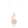 Náhrdelník Ginger T Bar, Bílá, Pokoveno v růžovozlatém odstínu - Swarovski, 5567529