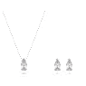 Attract set, Pear cut, White, Rhodium plated - Swarovski, 5569174