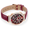 Hodinky Passage Chrono, Vyrobeno ve Švýcarsku, Kožený řemínek, Červená, Povrchová úprava v růžovozlatém odstínu - Swarovski, 5580345