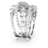 Twist Wrap ring, Mixed cuts, White, Rhodium plated - Swarovski, 5580952