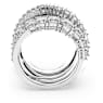 Twist Wrap ring, Mixed cuts, White, Rhodium plated - Swarovski, 5584656