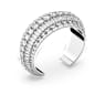 Hyperbola cuff, Mixed cuts, White, Rhodium plated - Swarovski, 5598342