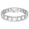Matrix Tennis bracelet, Octagon cut, White, Rhodium plated - Swarovski, 5598349