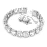 Matrix Tennis bracelet, Octagon cut, White, Rhodium plated - Swarovski, 5598349