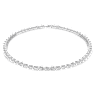 Ortyx สร้อยคอ Tennis, เจียระไนทรงสามเหลี่ยม, ขาว, เคลือบโรเดียม - Swarovski, 5599191