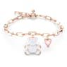 Teddy bracelet, Bear, White, Rose gold-tone plated - Swarovski, 5599284