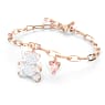 Teddy bracelet, Bear, White, Rose gold-tone plated - Swarovski, 5599284