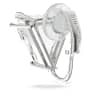 Mesmera oorclip, Enkel, Triangle-slijpvorm, Wit, Rodium toplaag - Swarovski, 5600753