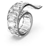 Matrix ring, Baguette cut, White, Rhodium plated - Swarovski, 5600787