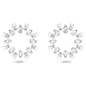 Millenia 大圈耳環, 梨形切割, 白色, 鍍白金色 - Swarovski, 5601509