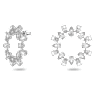 Millenia 大圈耳環, 梨形切割, 白色, 鍍白金色 - Swarovski, 5601509