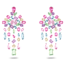 Gema clip earrings, Mixed cuts, Chandelier, Extra long, Multicolored, Rhodium plated - Swarovski, 5601887