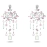 Gema clip earrings, Mixed cuts, Chandelier, Extra long, Multicolored, Rhodium plated - Swarovski, 5601887